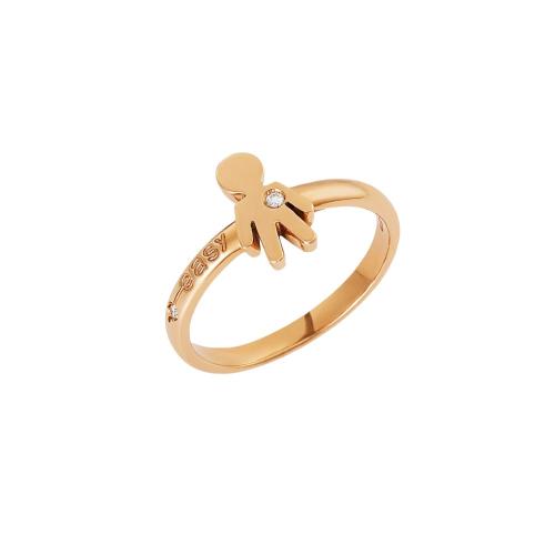 CRIVELLI "EASY" BABY RING IN ROSE WITH DIAMOND