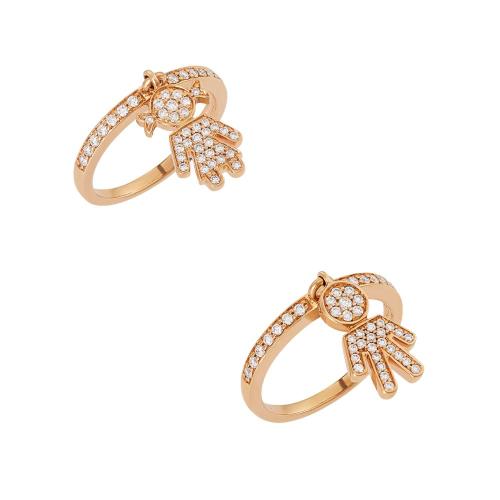 CRIVELLI "EASY" RING IN ROSE GOLD AND DIAMONDS