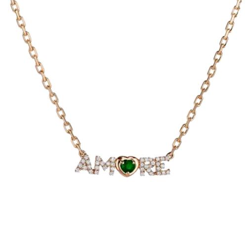 LOVE CRIVELLI NECKLACE WITH EMERALD AND DIAMONDS