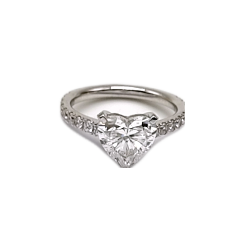CRIVELLI SOLITAIRE RING IN WHITE GOLD AND HEART CUT DIAMOND