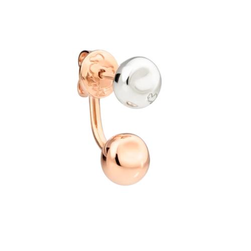 DoDo Nugget Piercing Earring in 9K Rose Gold and Silver DHC1010-PEPIT-0009A