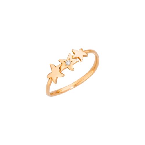 DoDo Precious Stellina Ring in 9K Rose Gold and White Diamonds DAC1008-STAR3-DB09R