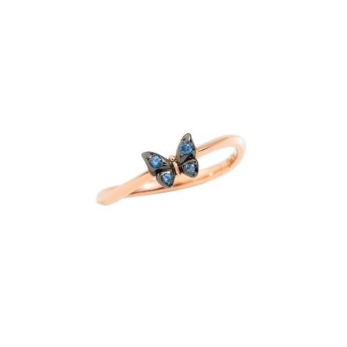 DoDo Precious Butterfly Ring in 9K Rose Gold and Blue Sapphires DAC2002-BFLYS-ZA09R