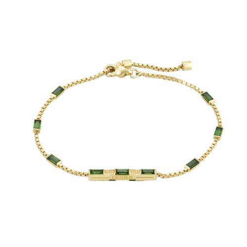 GUCCI LINK TO LOVE BRACELET IN 18KT YELLOW GOLD WITH BAGUETTE CUT TOURMALINE