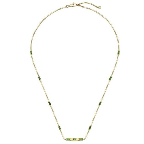 GUCCI LINK TO LOVE NECKLACE IN 18KT YELLOW GOLD WITH GREEN TOURMALINE BAGUETTE CUT