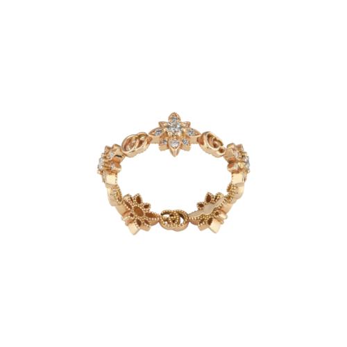 GUCCI RING FLORA IN ROSE GOLD AND DIAMONDS