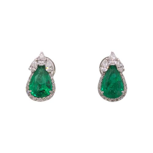 CRIVELLI EARRING WITH EMERALD AND DIAMONDS