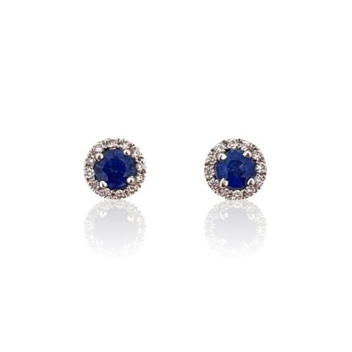 EARRINGS CRIVELLI IN WHITE GOLD WITH DIAMONDS AND SAPPHIRES