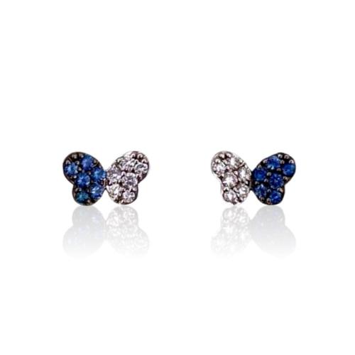 BUTTERFLY CRIVELLI EARRINGS IN WHITE GOLD WITH DIAMONDS AND SAPPHIRES