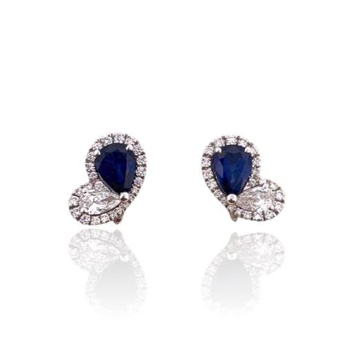 CRIVELLI EARRINGS IN WHITE GOLD WITH DIAMONDS AND SAPPHIRES