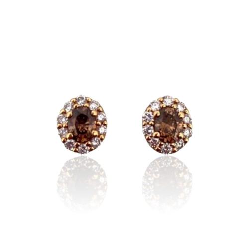 CRIVELLI EARRINGS IN ROSE GOLD WITH WHITE DIAMONDS AND BROWN DIAMONDS