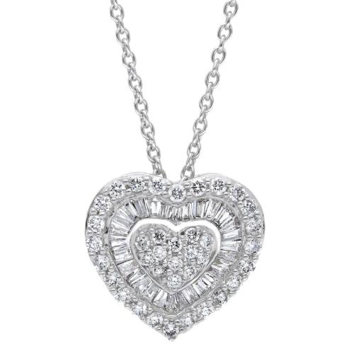 HEART NECKLACE IN WHITE GOLD AND DIAMONDS
