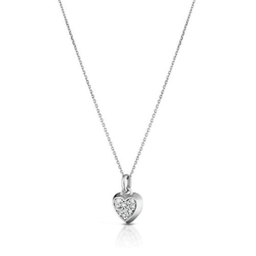 NECKLACE WITH HEART IN WHITE GOLD AND DIAMONDS