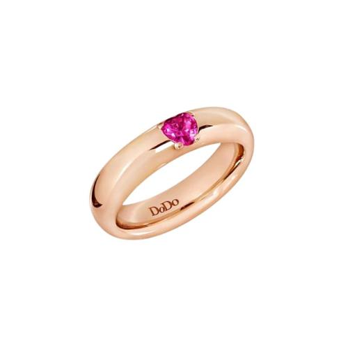 DoDo Heart Ring in Rose Gold and Synthetic Ruby DAC3000-HEART-SR09R