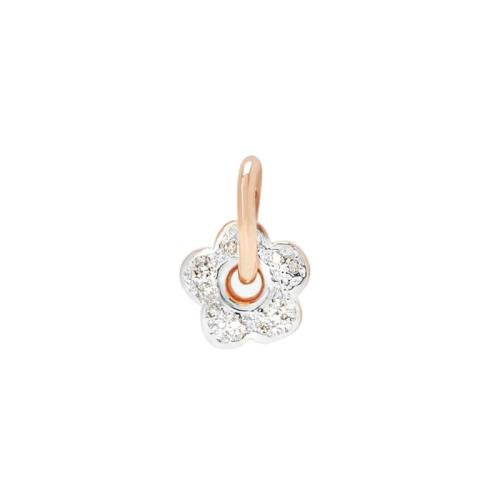 DoDo Flower Charm in 9K Rose Gold and Diamonds DMC3006-FLOWS-DB09R