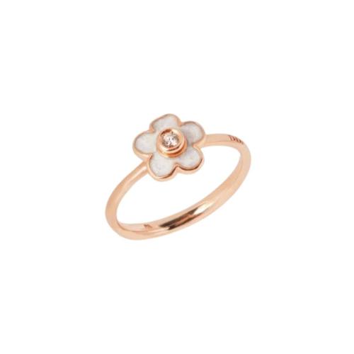 DoDo Flower Ring in 9K Rose Gold with White Diamond DAC3004-FLOWS-EBB9R