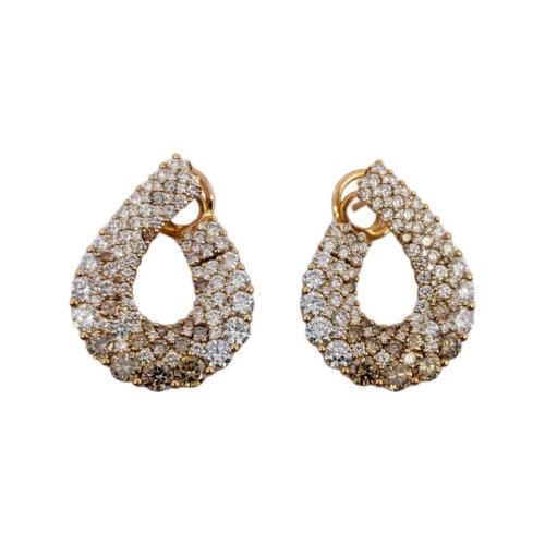 CRIVELLI EARRINGS IN ROSE GOLD WITH WHITE AND BROWN DIAMONDS