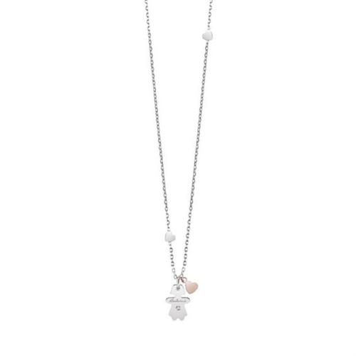 SALVINI NECKLACE MINIMAL POP IN WHITE GOLD, ROSE GOLD AND LITTLE DIAMOND