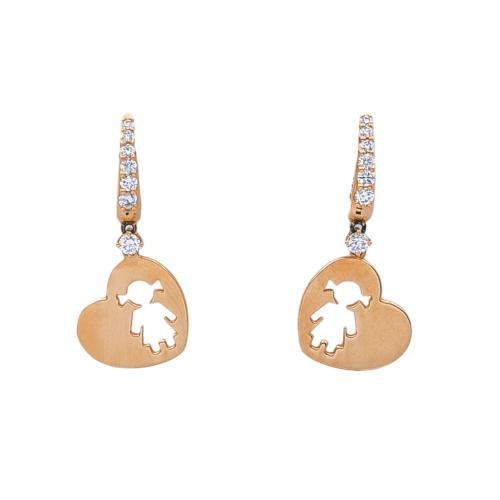 CRIVELLI EASY EARRINGS GIRL IN ROSE GOLD WITH DIAMONDS