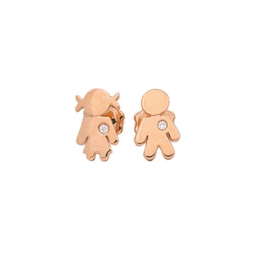 EASY CRIVELLI KIDS EARRINGS IN ROSE GOLD WITH DIAMOND