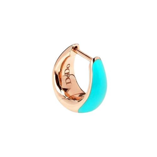 DoDo Rondelle Earring in 18K Rose Gold Plated Silver and Turquoise Enamel DHC3006-RONDE-TURAG