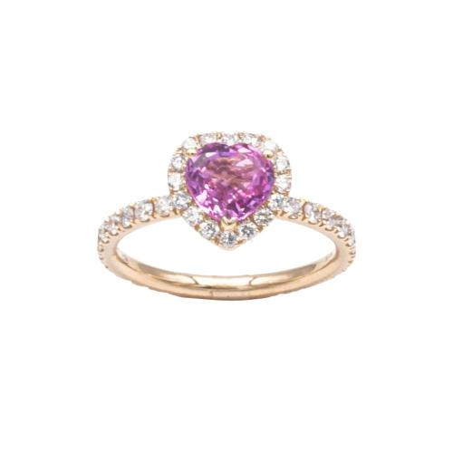 CRIVELLI RING IN ROSE GOLD WITH DIAMONDS AND PINK SAPPHIRES