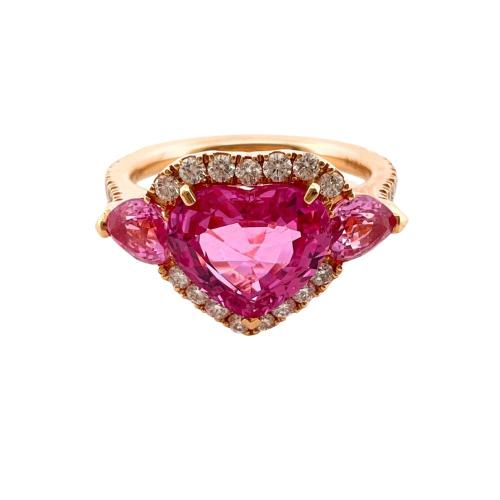 CRIVELLI RING IN ROSE GOLD WITH DIAMONDS AND PINK SAPPHIRES