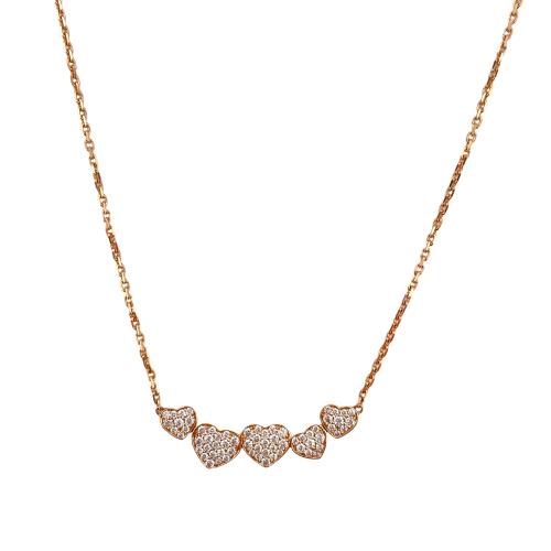 CRIVELLI NECKLACE WITH HEARTS IN ROSE GOLD AND DIAMONDS
