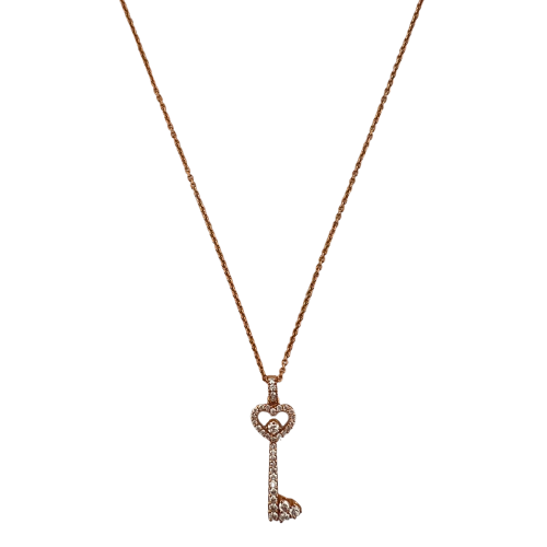 CRIVELLI NECKLACE KEY IN ROSE GOLD AND DIAMONDS