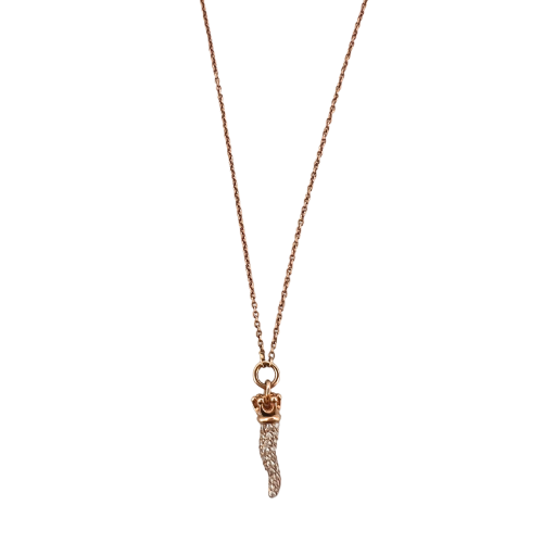 CHILI PEPPER NECKLACE IN ROSE GOLD WITH DIAMONDS