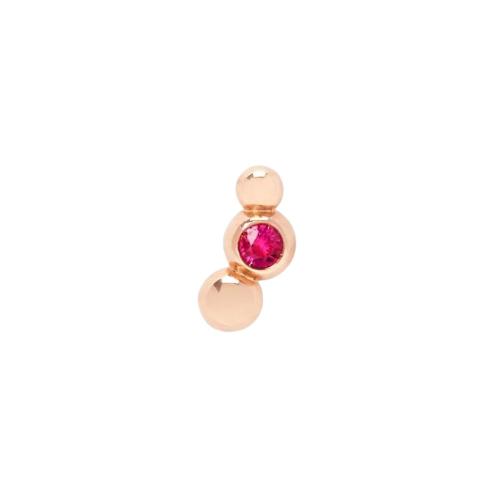 Bollicine DoDo earring in 9K rose gold with ruby ​​DHC3002-BOLLI-RU09R