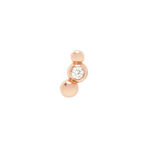 Bollicine DoDo earring in 9K rose gold with diamond DHC3002-BOLLI-DB09R