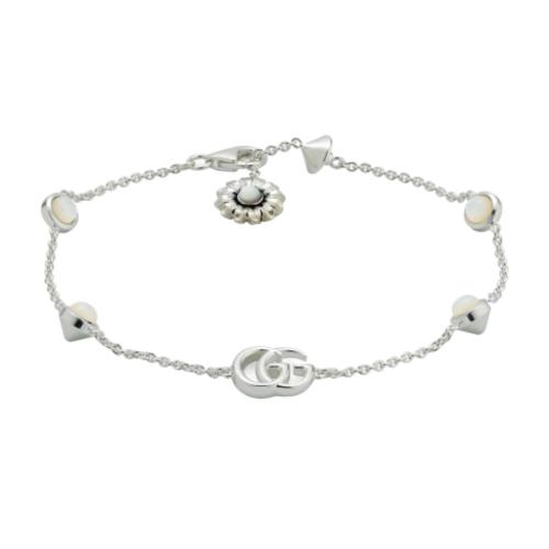 BRACELET GUCCI GG MARMONT IN SILVER AND MOTHER OF PEARL