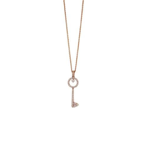 CRIVELLI NECKLACE WITH KEY IN ROSE GOLD AND DIAMONDS