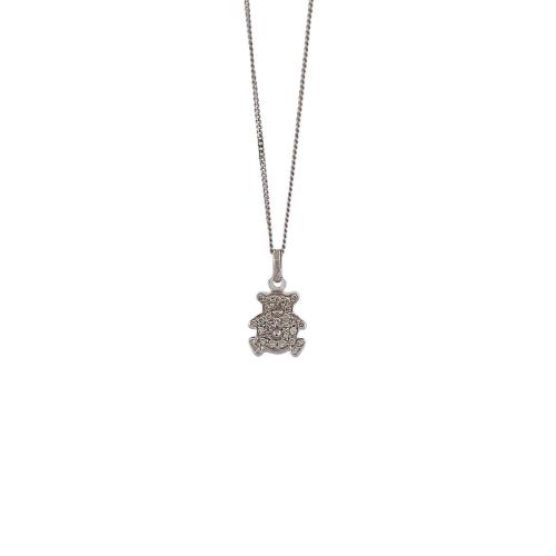 CRIVELLI NECKLACE WITH TEDDY BEAR IN WHITE GOLD AND DIAMONDS