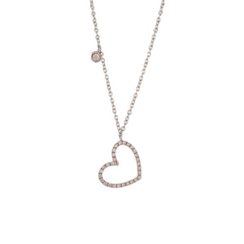 CRIVELLI NECKLACE WITH HEART IN WHITE GOLD AND DIAMONDS
