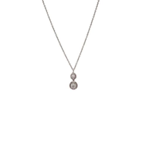 MARCO BICEGO CHOKER NECKLACE IN WHITE GOLD WITH PAIR OF DIAMONDS PENDANT