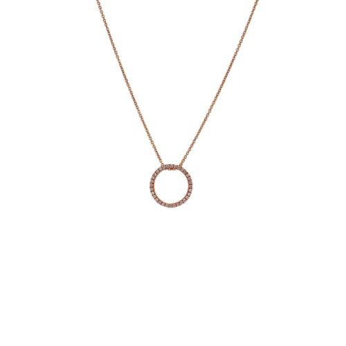 CRIVELLI CHOKER NECKLACE WITH CIRCLE PENDANT IN ROSE GOLD AND DIAMONDS