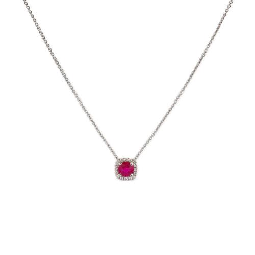 CRIVELLI NECKLACE IN WHITE GOLD WITH DIAMONDS AND RUBY