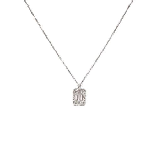 CRIVELLI CHOKER NECKLACE IN WHITE GOLD WITH DIAMOND PENDANT