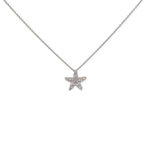 CRIVELLI CHOKER NECKLACE IN WHITE GOLD WITH STAR PENDANT IN DIAMONDS
