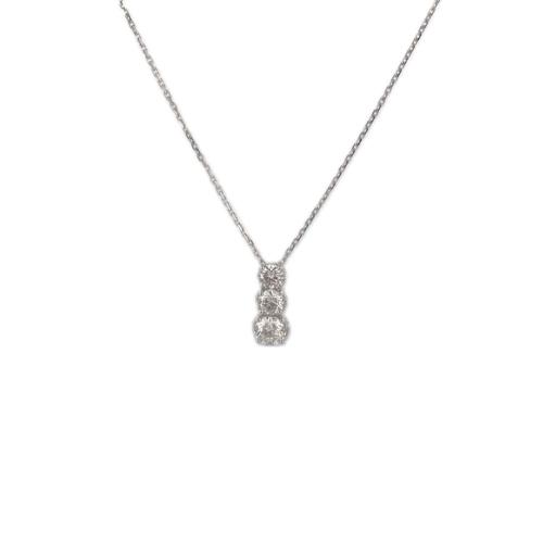 CRIVELLI CHOKER NECKLACE IN WHITE GOLD WITH TRILOGY DIAMOND PENDANT