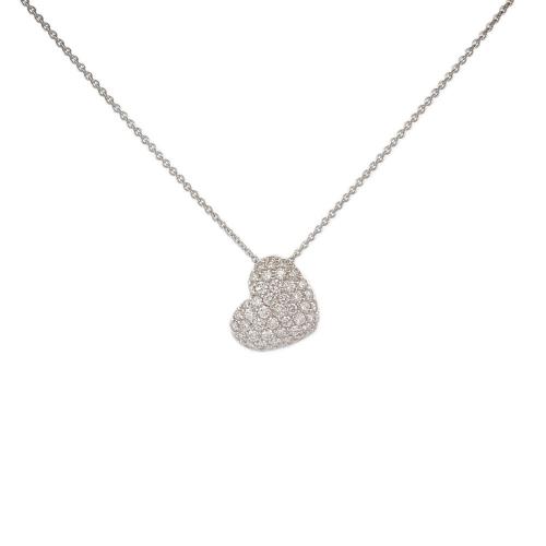 CRIVELLI CHOKER NECKLACE IN WHITE GOLD WITH HEART PENDANT IN DIAMONDS
