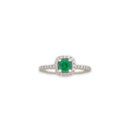 CRIVELLI RING IN WHITE GOLD WITH EMERALD AND DIAMONDS