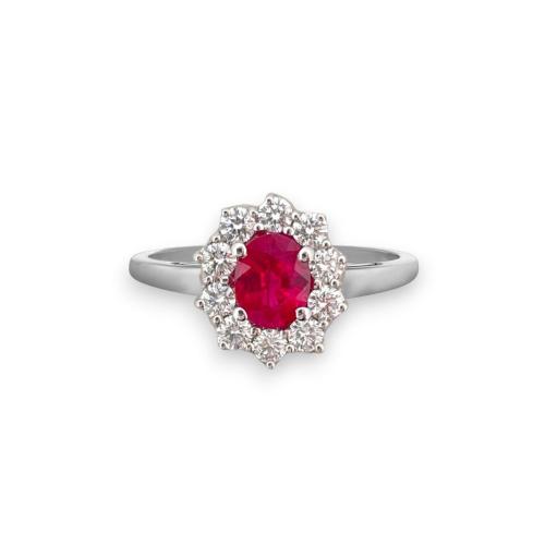 CRIVELLI RING IN WHITE GOLD WITH RUBY AND DIAMONDS