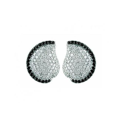 SALVINI EARRINGS IN WHITE GOLD WITH BLACK AND WHITE DIAMONDS
