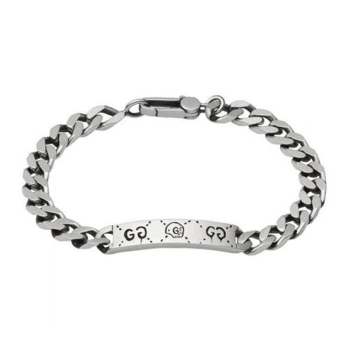 GUCCI BRACELET WITH TROUBLE ANDREW SILVER CHAIN