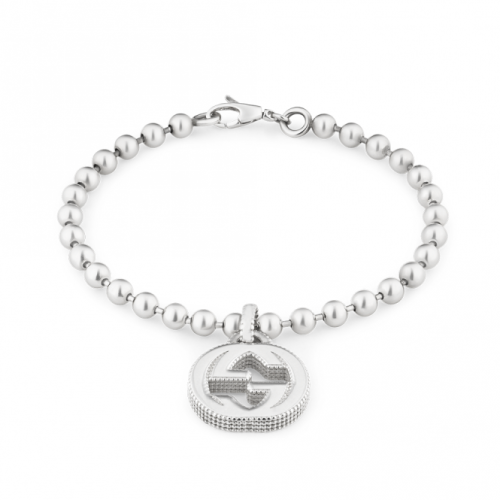 GUCCI GG BRACELET IN SILVER WITH BEADS