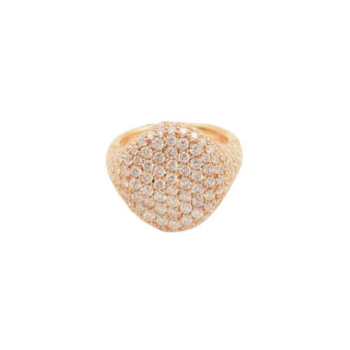 CRIVELLI PINKY RING IN ROSE GOLD AND DIAMONDS PAVÉ