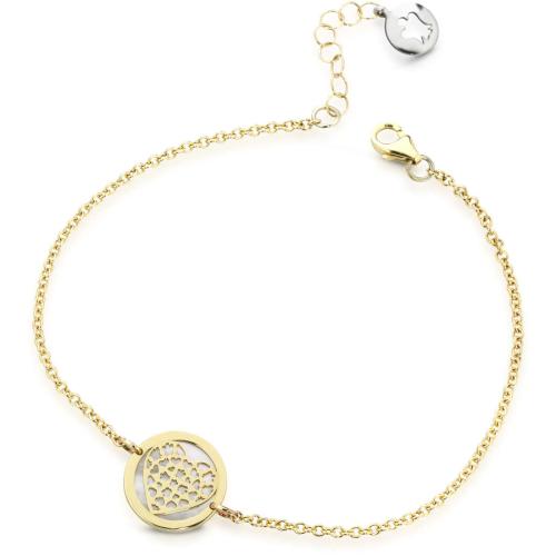GOLD BRACELET WITH ANGEL AND HEART
